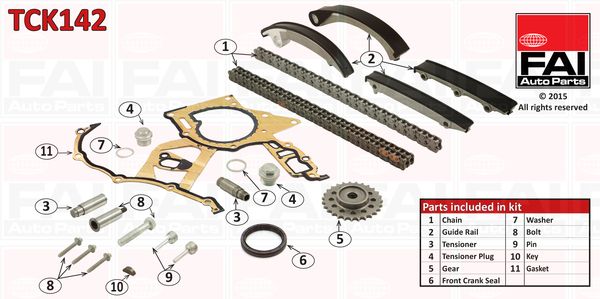 Комплект ланцюгів привода FAI AUTOPARTS TCK142 - zapix