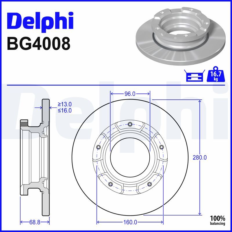 Гальмівний диск DELPHI BG4008 - zapix