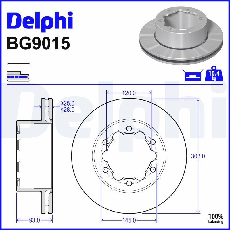 Гальмівний диск DELPHI BG9015