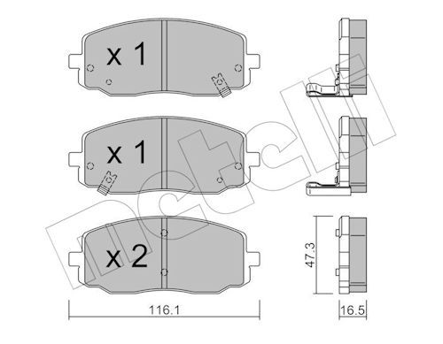 Гальмівні колодки дискові METELLI 2206290 - zapix