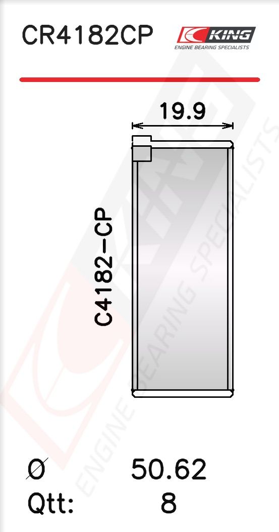 Вкладыши шатунные KING CR4182CP