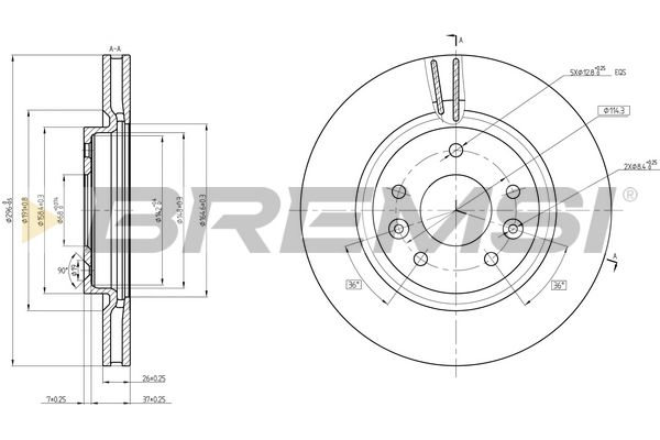 Тормозной диск BREMSI CD8466V