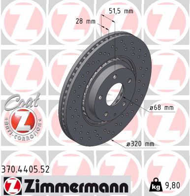 Гальмівний диск ZIMMERMANN 370440552 - zapix