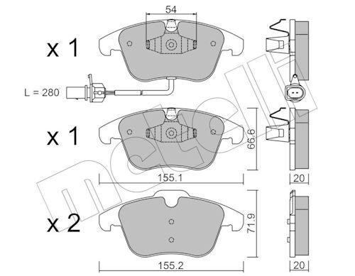 Гальмівні колодки дискові METELLI 2206752 - zapix