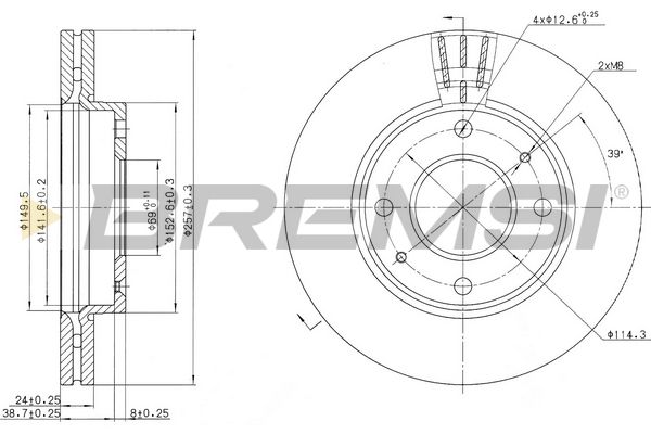 Тормозной диск BREMSI CD7270V