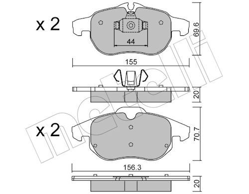Гальмівні колодки дискові METELLI 2205400 - zapix