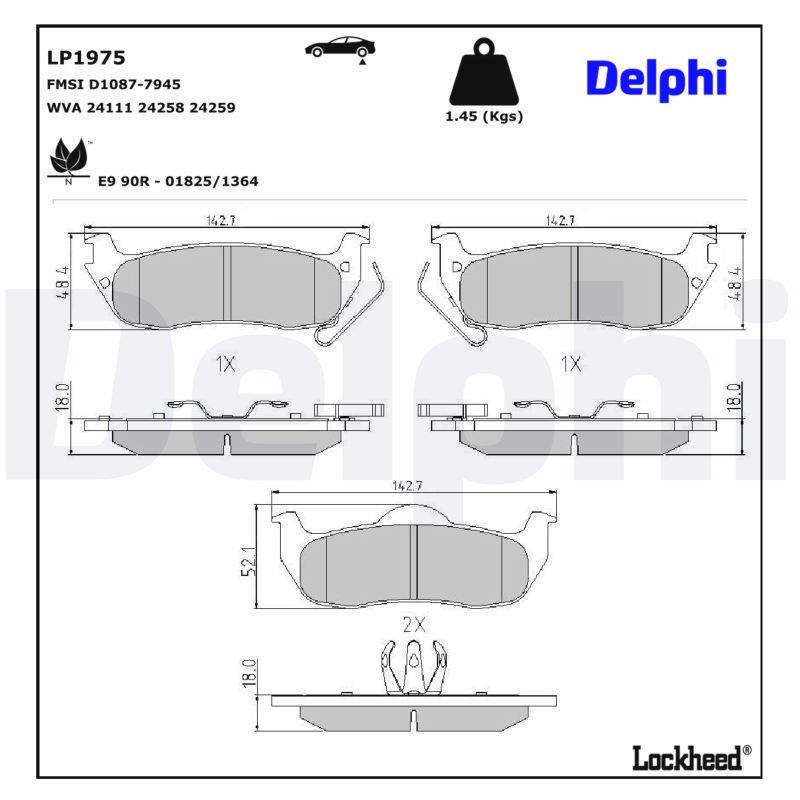 Гальмівні колодки дискові DELPHI LP1975 - zapix