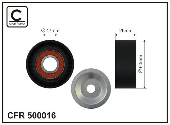 Ролик натяжний ременя приводного CAFFARO 500016 - zapix
