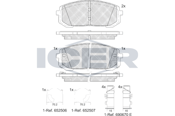 Гальмівні колодки дискові ICER 182419 - zapix