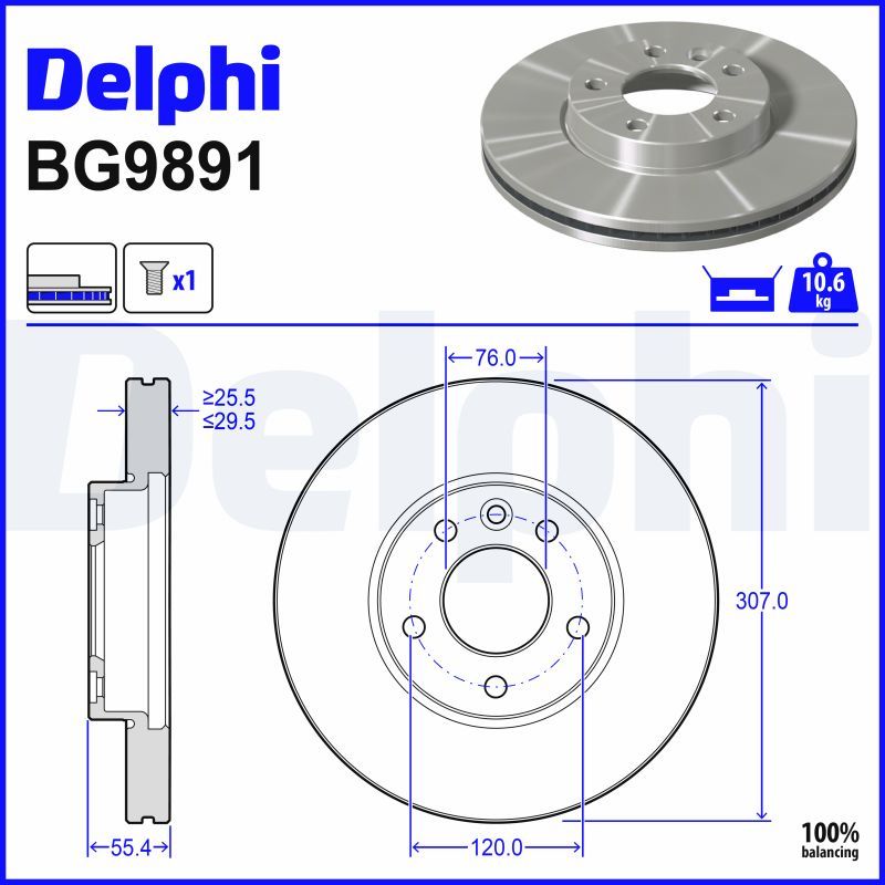 Гальмівний диск DELPHI BG9891