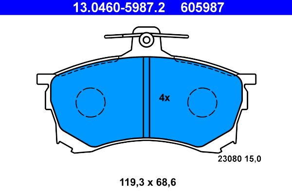 Гальмівні колодки дискові ATE 13046059872 - zapix