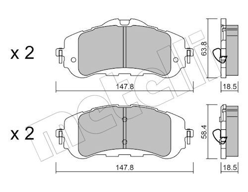 Гальмівні колодки дискові METELLI 2209830 - zapix