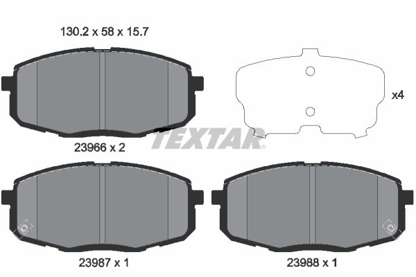 Тормозные колодки дисковые TEXTAR 2396601
