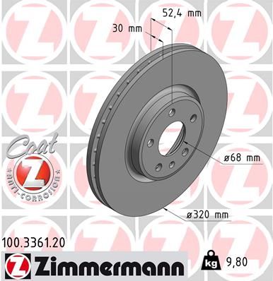 Гальмівний диск ZIMMERMANN 100336120 - zapix