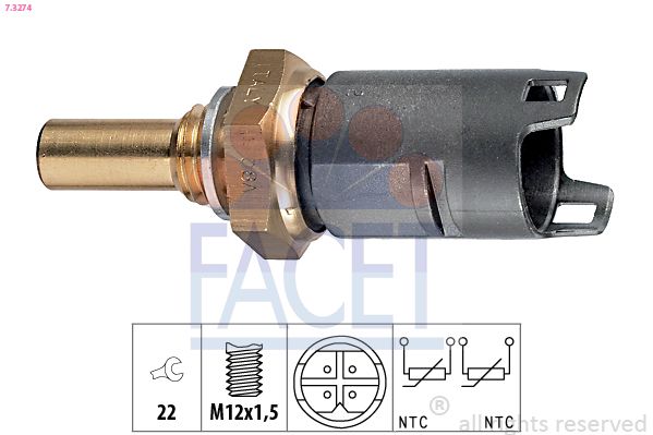 Датчик температури охолоджуючої рідини FACET 73274 - zapix