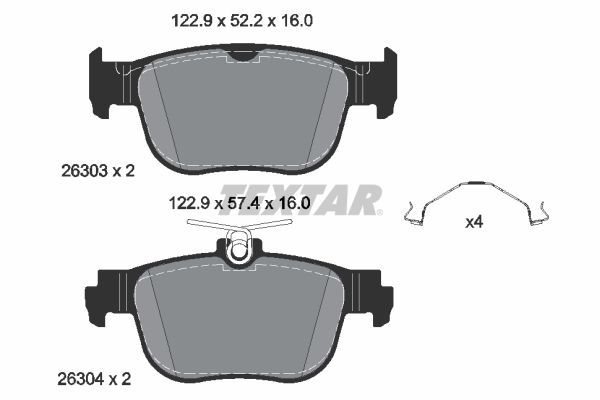 Тормозные колодки дисковые TEXTAR 2630301