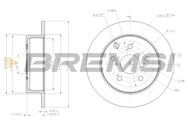 Гальмівний диск BREMSI CD7704S - zapix