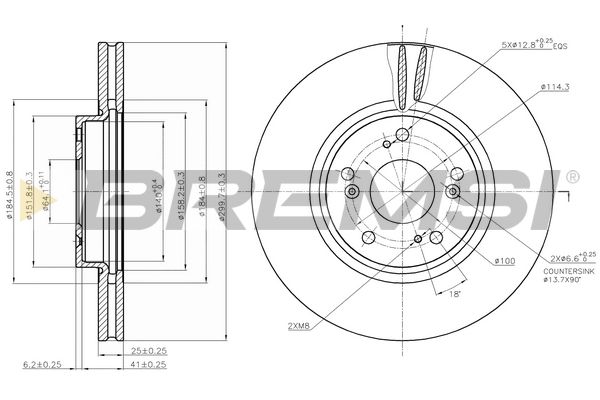 Гальмівний диск BREMSI CD7424V - zapix