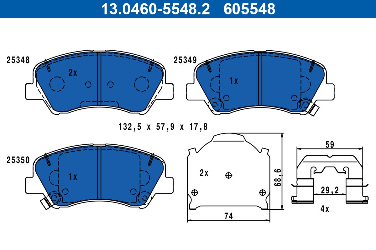 Гальмівні колодки дискові ATE 13046055482 - zapix
