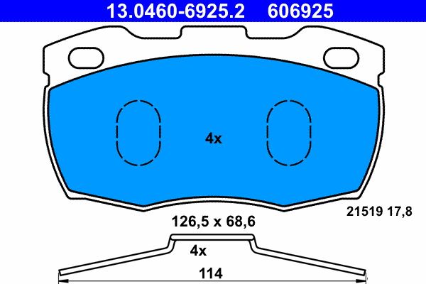 Гальмівні колодки дискові ATE 13046069252 - zapix
