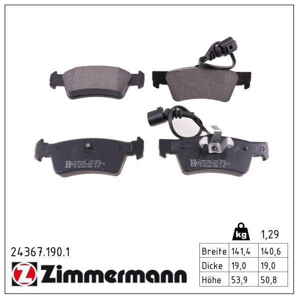 Гальмівні колодки дискові ZIMMERMANN 243671901 - zapix