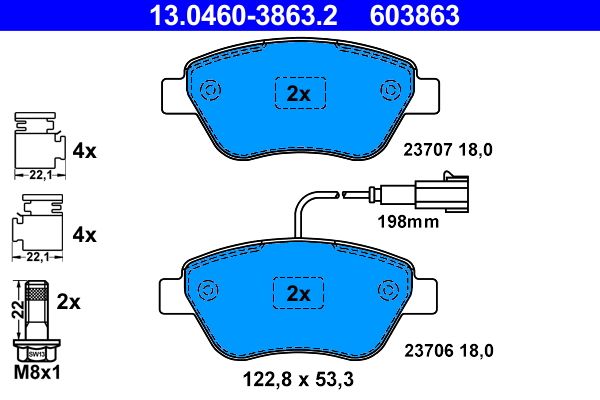 Гальмівні колодки дискові ATE 13046038632 - zapix
