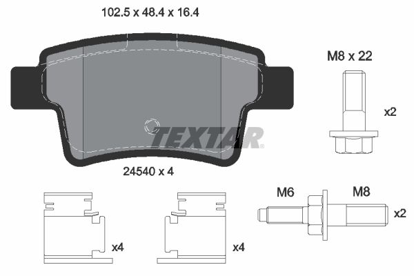 Гальмівні колодки дискові TEXTAR 2454001 - zapix