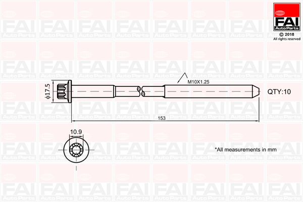 Гвинти голівки циліндра FAI AUTOPARTS B701 - zapix