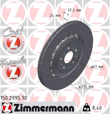 Гальмівний диск ZIMMERMANN 150299570 - zapix