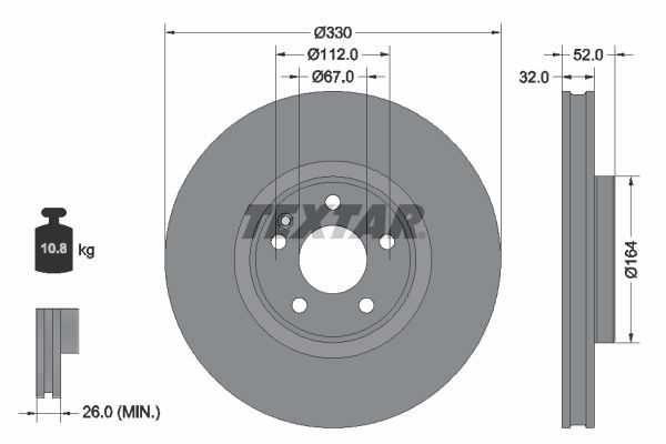 Гальмівний диск TEXTAR 92334903 - zapix