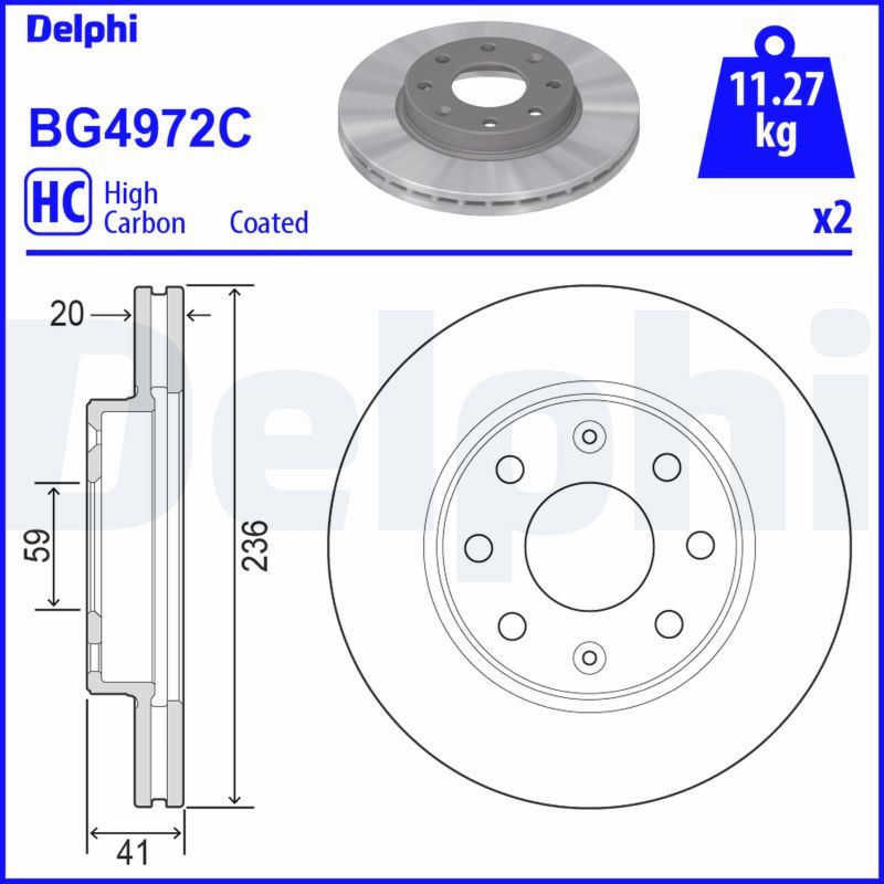 Гальмівний диск DELPHI BG4972C - zapix