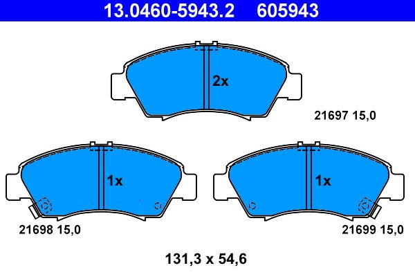 Гальмівні колодки дискові ATE 13046059432 - zapix
