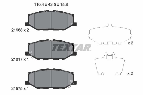 Гальмівні колодки дискові TEXTAR 2156801 - zapix