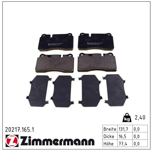 Гальмівні колодки дискові ZIMMERMANN 202171651 - zapix