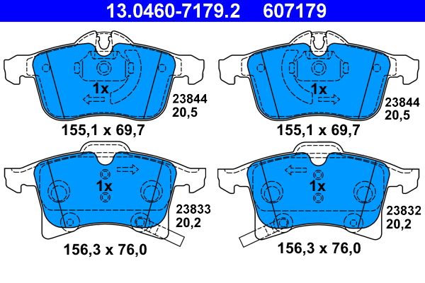 Гальмівні колодки дискові ATE 13046071792 - zapix