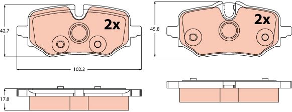 Гальмівні колодки дискові TRW GDB2573 - zapix