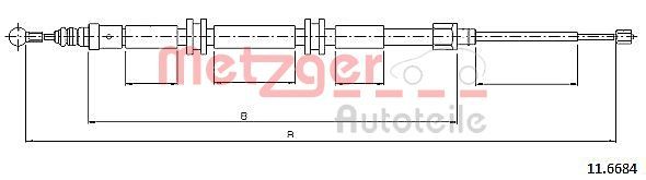 Трос ручного гальма METZGER 116684 - zapix