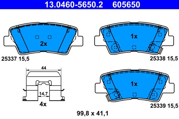Гальмівні колодки дискові ATE 13046056502 - zapix