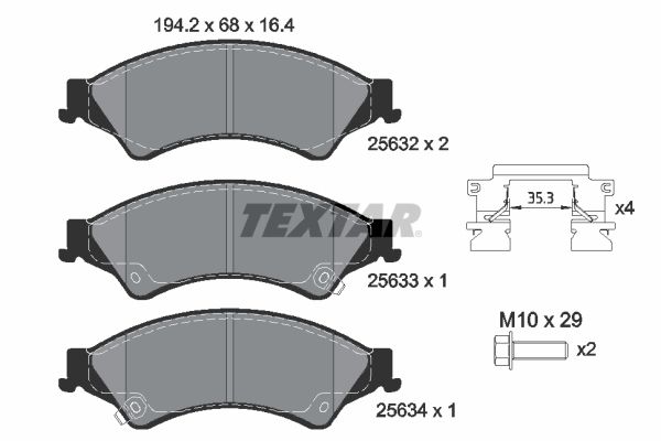Гальмівні колодки дискові TEXTAR 2563201 - zapix