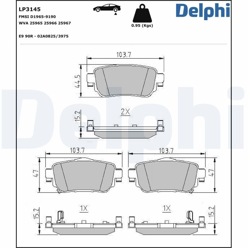 Гальмівні колодки дискові DELPHI LP3145