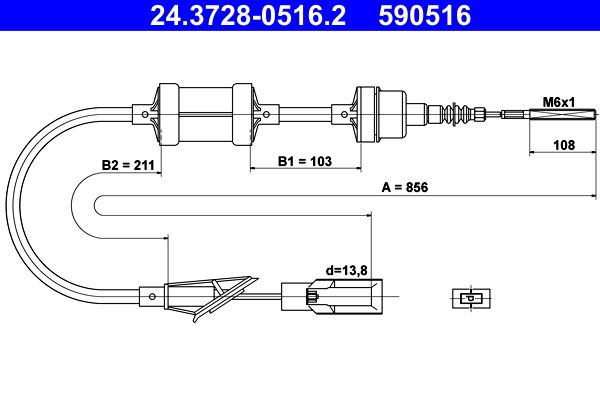 Тросик зчеплення ATE 24372805162 - zapix