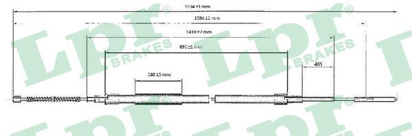 Трос ручного гальма LPR C0955B - zapix