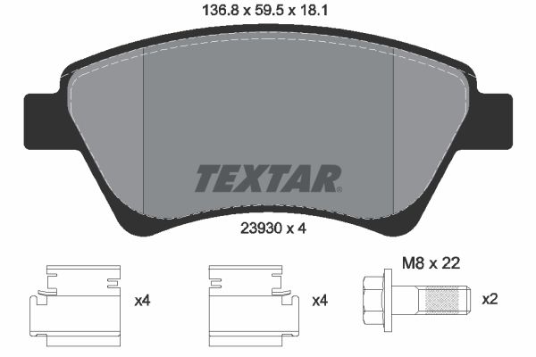 Гальмівні колодки дискові TEXTAR 2393001 - zapix