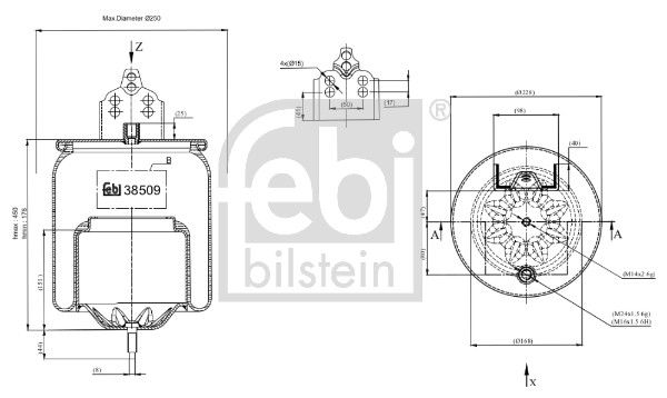 Пневматична підвіска FEBI BILSTEIN 38509 - zapix