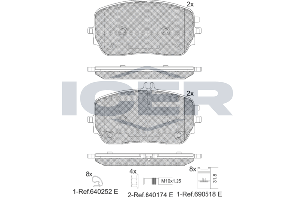 Гальмівні колодки дискові ICER 182365 - zapix