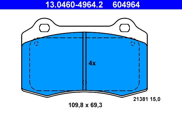 Гальмівні колодки дискові ATE 13046049642 - zapix