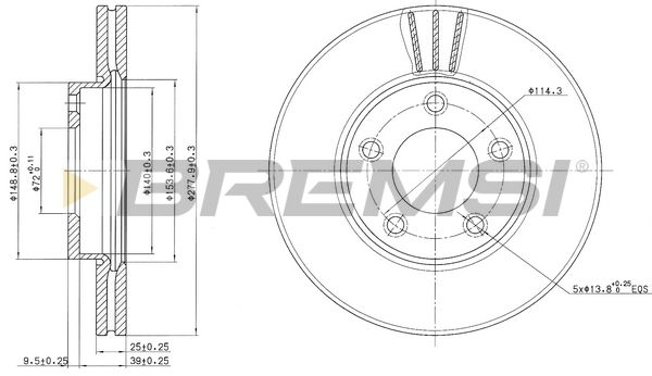 Гальмівний диск BREMSI CD7311V - zapix