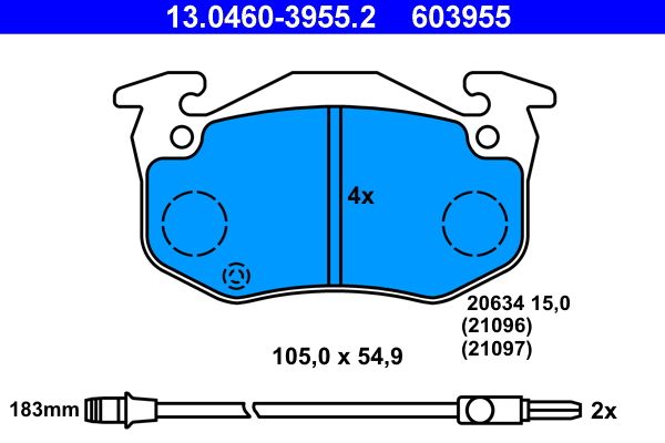 Гальмівні колодки дискові ATE 13046039552 - zapix