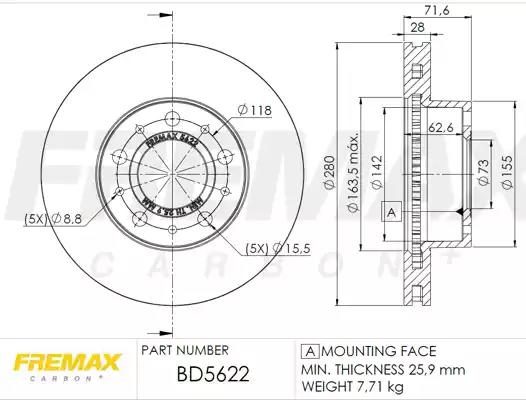 Гальмівний диск FREMAX BD5622 - zapix
