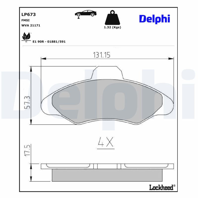 Гальмівні колодки дискові DELPHI LP673